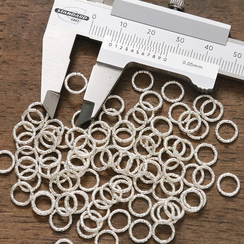 Hammered Texture Alloy Silver Circular Jump Rings Closed Rings For DIY Handmade Jewelry Keychain Bracelet Connector Accessory