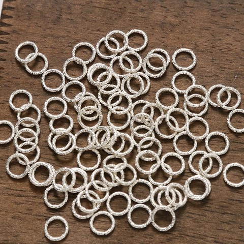 Hammered Texture Alloy Silver Circular Jump Rings Closed Rings For DIY Handmade Jewelry Keychain Bracelet Connector Accessory
