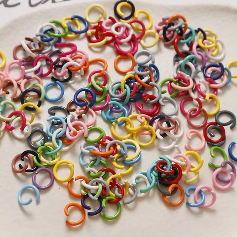 Macaron Color Painted Metal Open Jump Rings Connector For Keychain Jewelry Making DIY Bracelet Necklace Accessories