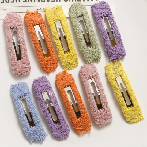 Fermagli Per Capelli Snap In Tessuto Di Pizzo Fatti A Mano Coreani Vintage Uncinetto BB Clip Forcine Per Capelli Accessori DIY