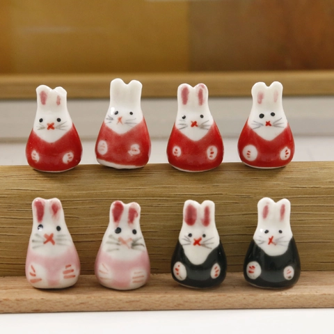 Handgeschilderde Keramiek Konijn Kralen Schattige Cartoon Dierlijke Losse Tussenkralen Voor DIY Sieraden Maken Ketting Armband Accessoire