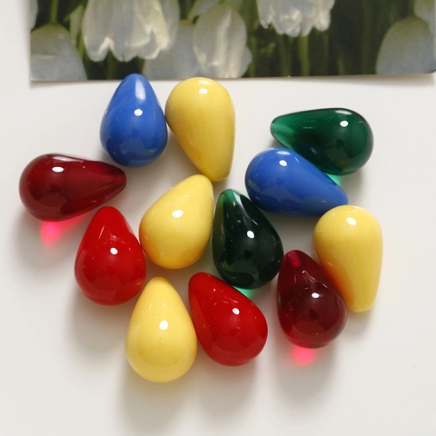 Acrylic Resin Water Drop Beads For Jewelry Making DIY Earring Hairpin Phone Case Decoration Multicolored Polished Craft Beads