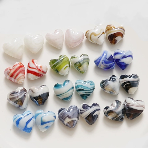 Heart Shape Ceramic Beads With Marble Ink Pattern DIY Jewelry Findings For Handmade Necklace Bracelet Crafting Materials