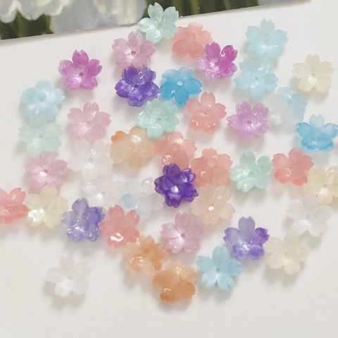 Perline a Fiore di Ciliegio in Acrilico Colorato 12mm per Collana Orecchini Fai-da-te Accessori per Gioielli Perline Sciolte