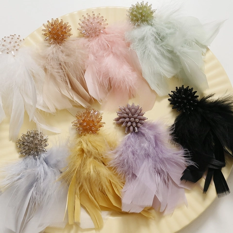 DIY Oorbellen Sieraden Maken Accessoires Zoete Bloem Veer Kwastje Glas Kralen Lange Druppel Oorbel Materialen Handgemaakt