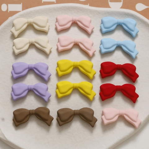 Macaron Kleur Strik Acryl Kralen DIY Sieraden Maken Accessoires Rubber Matte Afwerking Strik Kralen Voor Handwerk