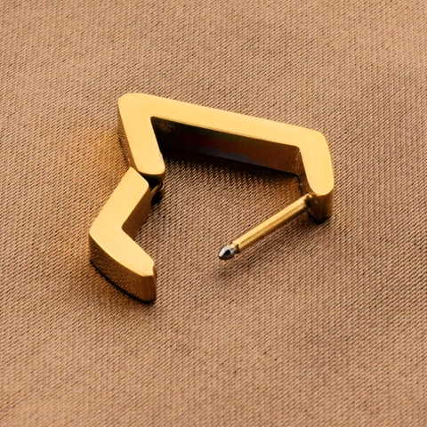 Minimalistische Edelstahl Dreieck Creolen Für Herren Damen Geometrischer Hip Hop Punk Schmuck Gold Silber Schwarz