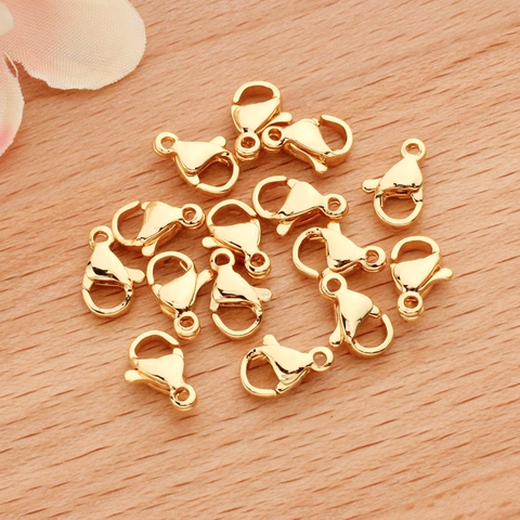 304 Stainless Steel Lobster Clasp For Jewelry Making DIY Bracelet Necklace Connector Polished Gold Silver Plated Clasp Accessory