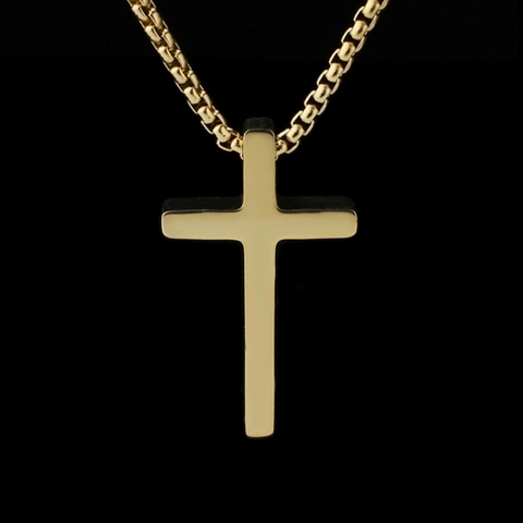 Collier Pendentif Croix en Acier Titane Minimaliste pour Homme Femme Poli Style de Rue Bijoux Chaîne Maille Miroir Cadeau