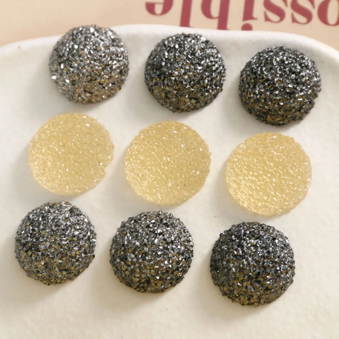 Round Druzy Resin Beads For DIY Jewelry Making Earrings Hair Clips Phone Case Decoration Flatback Cabochons