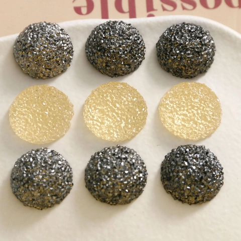 Round Druzy Resin Beads For DIY Jewelry Making Earrings Hair Clips Phone Case Decoration Flatback Cabochons