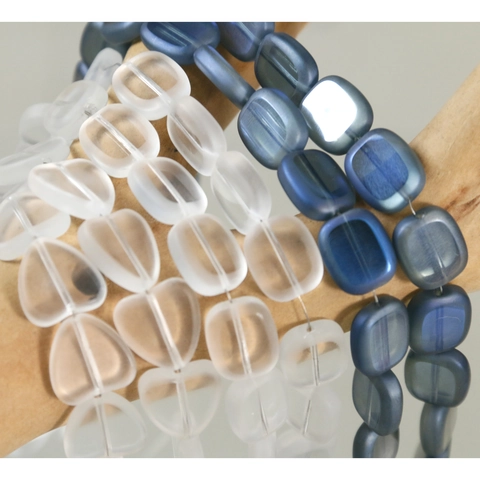 Durchscheinende Gematteerte Glasperlen Herz Quadrat DIY Schmuck Zubehör Handgefertigtes Material Für Ohrringe Armband Kette
