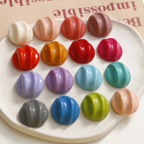 Chic Colored Line Pattern Irregular Semi Circular Resin Patch DIY Material For Earrings Hair Clips Phone Case Decoration