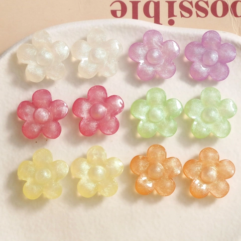 DIY Resina Orchidea Petalo di Fiore Perline Glitter Perlato Accessori Per Orecchini Fermagli Per Capelli Custodia Del Telefono