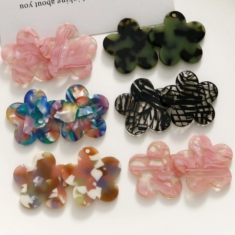 Accessori per Gioielli Fai-da-te in Acrilico a Forma di Fiore Creativo Ciondoli con Texture Floreale per Orecchini Custodia per Telefono Artigianato