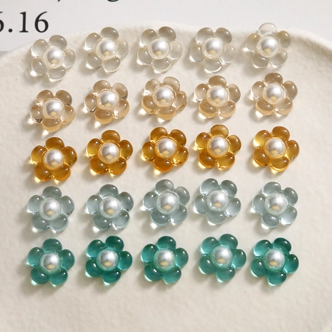 Pétales de Fleur en Résine Accessoire Bijoux DIY Centre de Perles Artificielles Breloques Florales pour Boucle d'Oreille
