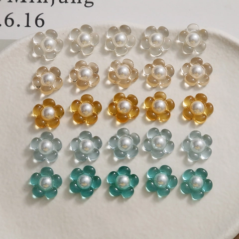 Pétales de Fleur en Résine Accessoire Bijoux DIY Centre de Perles Artificielles Breloques Florales pour Boucle d'Oreille