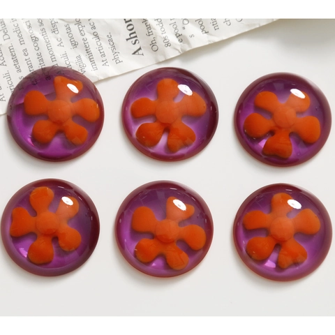 Handmade Resin Flower Patch Round Translucent Floral Charm For DIY Earrings Hair Clip Phone Case Decoration Accessory