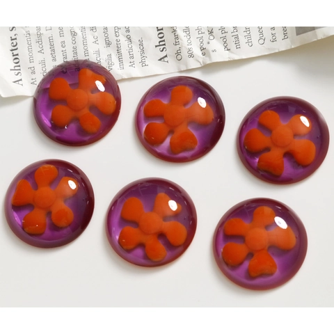 Handmade Resin Flower Patch Round Translucent Floral Charm For DIY Earrings Hair Clip Phone Case Decoration Accessory