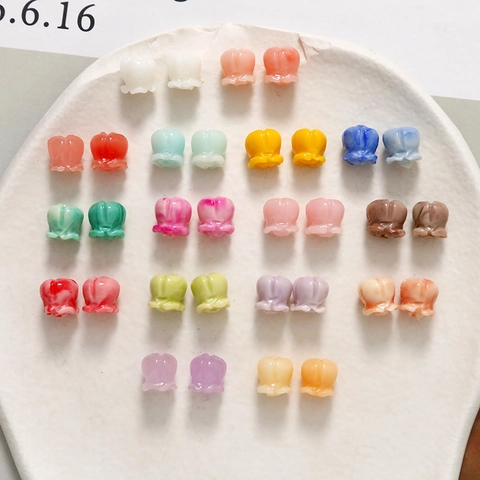 Maiglöckchen Blumenperlen Lackierte Künstliche Perle Harz Für DIY Schmuckherstellung Ohrringe Armband Haarschmuck Damen Bastelmaterialien