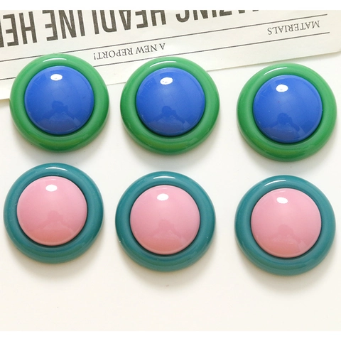 Cabochon Geometrici Rotondi in Resina Vintage Francese Orecchini Fai da Te Accessori per Capelli Materiale per Creazione Gioielli