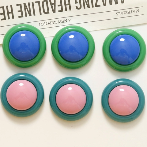 Cabochon Geometrici Rotondi in Resina Vintage Francese Orecchini Fai da Te Accessori per Capelli Materiale per Creazione Gioielli