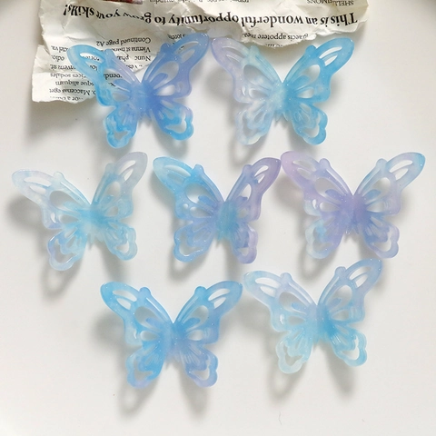 Hollow 3D Butterfly Acetate Pendants For DIY Earrings Hairpin Jewelry Making Accessories Elegant Dreamy Style For Women