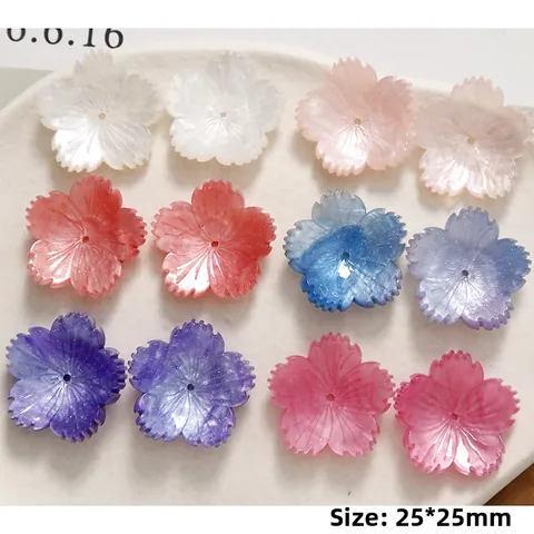 Acryl Kersenbloesem Bloem Hangers Glinsterende Glitter Translucente Charms Voor Sieraden Maken Handgemaakte Oorbellen