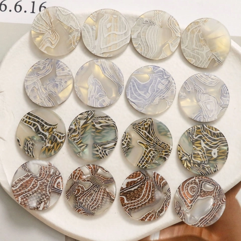 DIY Jewelry Making Acrylic Round Beads Marble Artistic Pattern Charms For Earring Hair Accessories Phone Case Decoration