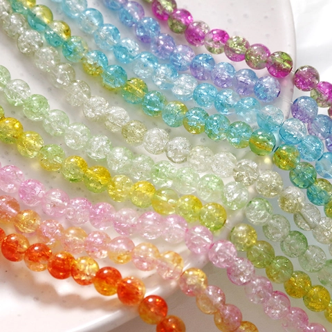 8mm Crackle Ακρυλικές Χάντρες Στρογγυλές Χάντρες DIY Χειροποίητες Χάντρες για Κοσμήματα Σκουλαρίκια Τσιμπιδάκια Θήκες Τηλεφώνου