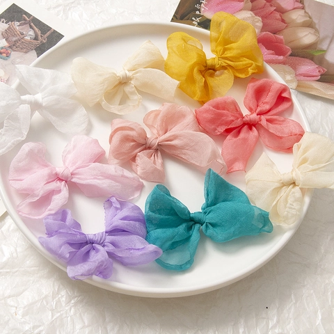 Accessorio Fiocco DIY Nastro in Organza Garza Chiffon per Fermagli Orecchini Cover Cellulare Stile Principessa Fatto a Mano