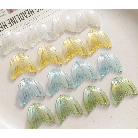 Iridescent Mermaid Fish Tail Charms Resin Acrylic DIY Pendant Accessories For Earrings Necklace Jewelry Making Supplies