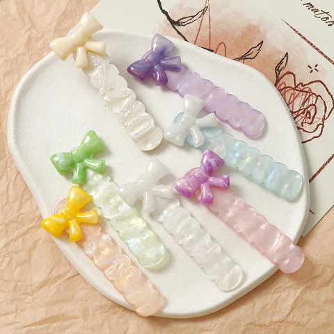 Wellenkante Irisierend Acryl Langstreifen DIY Haarspangen Zubehör Für Schmuckherstellung Handgefertigte Bastelmaterialien Damen