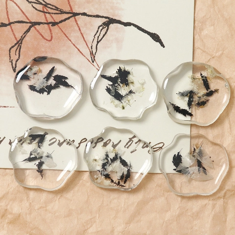 DIY Transparent Resin Irregular Dried Flower Patch Accessories For Jewelry Making Hair Clips Phone Case Decoration Handmade Craft Supply