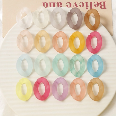 Anneaux de Saut Ouverts en Acrylique Mat Maillons de Connexion Elliptiques pour Fabrication de Bijoux DIY Accessoires de Sac