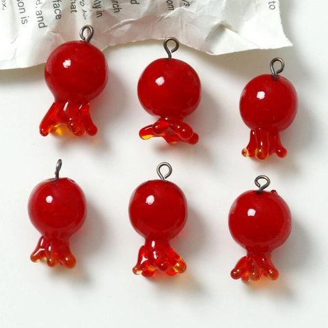 Ciondolo Fai da Te in Vetro a Lume a Forma di Melograno 3D Stile Antico Accessori per Gioielli per Orecchini Fermagli Capelli