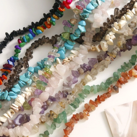 Cuentas de Piedra Natural Irregulares Pulidas para la Fabricación de Joyas DIY Hilos de Piedras Preciosas Coloridas para Pulsera Pendiente Collar Accesorio Hecho a Mano