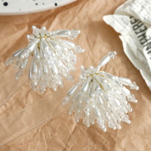 Composants de Boucle d'Oreille Fleur en Acrylique Perle Artificielle Cristal Fait à la Main DIY Création de Bijoux