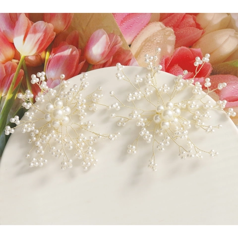 Handmade Woven Artificial Pearl Flower Cluster DIY Jewelry Accessories For Bridal Hairpins Earrings Handcrafted Floral Materials