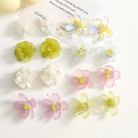 Süße Fee Orchidee Fünfblättrige Blume Acryl DIY Zubehör Poliert Handgefertigte Ohrring Haarschmuck Schmuckherstellung Anhänger