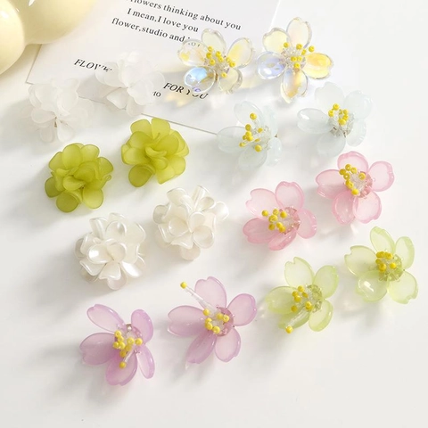 Süße Fee Orchidee Fünfblättrige Blume Acryl DIY Zubehör Poliert Handgefertigte Ohrring Haarschmuck Schmuckherstellung Anhänger