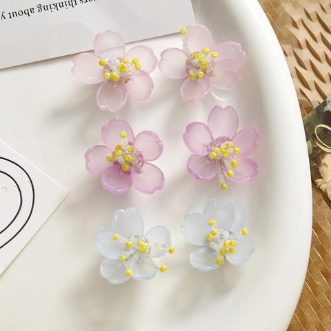 Dijes de Resina Acrílica de Flor de Orquídea Hechos a Mano para Fabricación de Joyas Accesorios Florales DIY para Pendientes