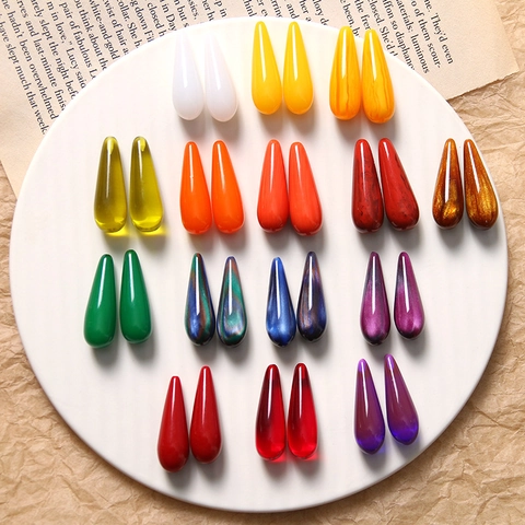 Artistic Starry Sky Teardrop Resin Accessories For DIY Jewelry Making Earrings Hair Clips Phone Case Decoration Gradient Pendant