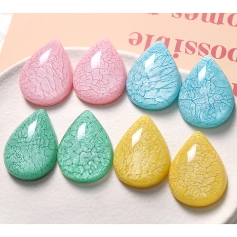 Perle a Goccia in Resina Fai-da-Te Effetto Crepato Fumo Traslucido per Creazione Gioielli Fermagli Capelli Decorazione Custodia Telefono