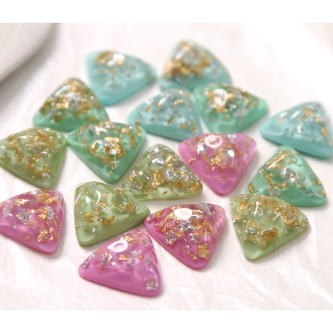 Resin Triangle Charms Gold Silver Foil DIY Jewelry Accessory For Earrings Hair Clip Phone Case Decoration Resin Material