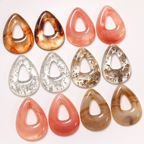 DIY Hars Geometrische Waterdruppel Hangers Sieraden Maken Accessoires Folie Inleg Marmertextuur Charms Voor Oorbellen