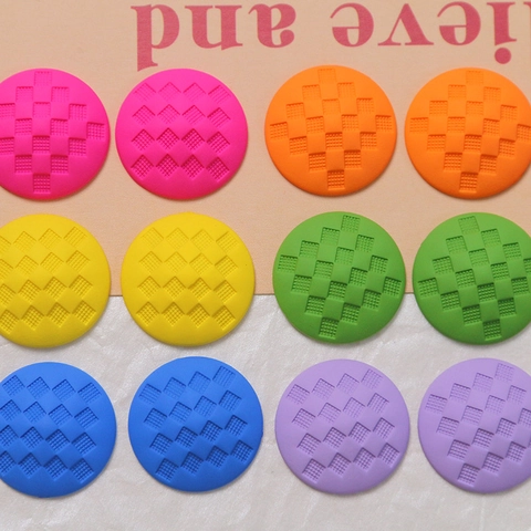 Matte Karierte Runde DIY Schmuck Charms Gummifarbe Harz Patches Für Ohrringe Haarspangen Handyhülle Bastelbedarf