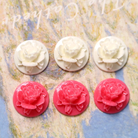 3D Resina Rosa Flor Cabujones DIY Artesanía Adornos Para La Fabricación De Joyas Pinzas Para El Cabello Caja Del Teléfono Flatback Accesorios Florales