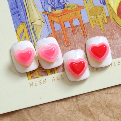 Mini Accessori DIY in Resina a Forma di Cuore 3D per Nail Art Custodia Telefono Gioielli Stile Dolce Decorativo