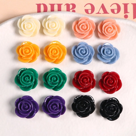 Japanischer Stil Harz Rose Blume Blütenblätter Heimwerker Schmuckherstellung Zubehör Für Ohrringe Haarnadeln Handyhülle Charms